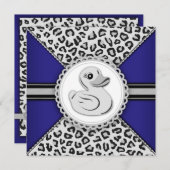 Invitation Boys Baby shower de canard en caoutchouc (Devant / Derrière)