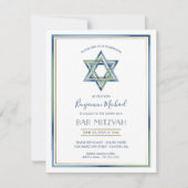 Invitation Boy's Bar Mitzvah ; Star of David, Gold (Devant)