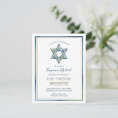 Invitation Boy's Bar Mitzvah ; Star of David, Gold (Debout devant)