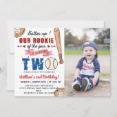 Invitation Boys Baseball 2e Anniversaire de la fête Batte Up (Devant)