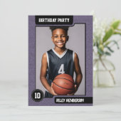 Invitation Boys Basketball Photo Anniversaire (Debout devant)