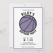 Invitation Boys Basketball Photo Anniversaire (Dos)