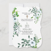 Invitation BOYS BAUTIZO Bautismo Baptism Baptême Bleu Botaniq (Devant)