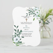 Invitation BOYS BAUTIZO Bautismo Baptism Baptême Bleu Botaniq (Debout devant)