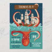 Invitation Boys Birthday Party Kraken (Devant)