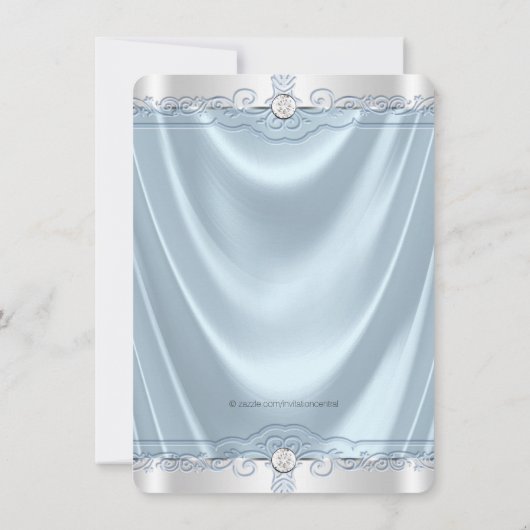 Invitation Boys Blue and Silver Baptism Christening (Dos)