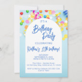 Invitation Boys Blue Birthday Party (Devant)