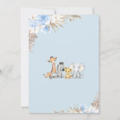 Invitation Boys Blue Boho Floral Baby shower Safari (Dos)