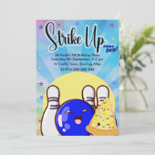 Invitation Boys Blue Bowling Tie Dye Party (Debout devant)