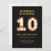 Invitation Boys Bright illuminait l'invitation du dixième ann (Devant)