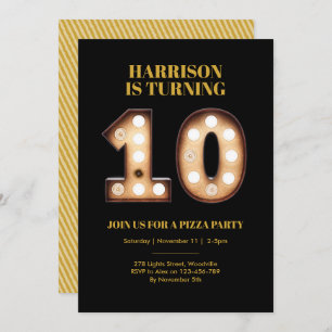 Invitation Boys Bright illuminait l'invitation du dixième ann