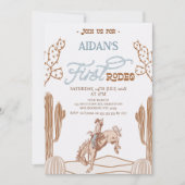 Invitation Boys Bronco Premier Rodéo 1er Anniversaire Invitat (Devant)
