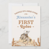 Invitation Boys Brown Bronco Cowboy First Rodeo 1st Birthday (Dos)