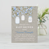 Invitation Boys Burlap Baby shower (Debout devant)