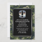 Invitation Boys Camo Chasse Armée 9e anniversaire (Devant)