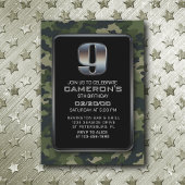 Invitation Boys Camo Chasse Armée 9e anniversaire
