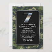 Invitation Boys Camo Hunter Army 7e anniversaire (Devant)