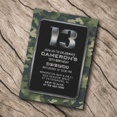 Invitation Boys Camo Hunting Army 13e anniversaire