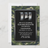 Invitation Boys Camo Hunting Army 14e anniversaire (Devant)