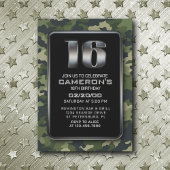 Invitation Boys Camo Hunting Army 16e anniversaire