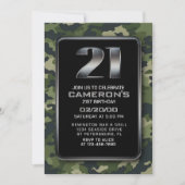 Invitation Boys Camo Hunting Army 21e anniversaire (Devant)