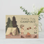 Invitation Boys Camp Out fête d'anniversaire (Debout devant)