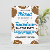 Invitation Boys Carolina Blue Football fête d'anniversaire (Debout devant)