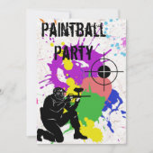 Invitation Boys Colorful Paintball 10e anniversaire (Devant)