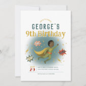 Invitation Boys Cool Superhero Anniversaire de enfant de band (Devant)