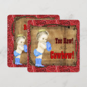 Invitation Boys Cowboy Baby shower (Devant / Derrière)