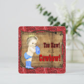 Invitation Boys Cowboy Baby shower (Debout devant)