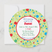 Invitation Boys Cute Dinosaur, fête du 4e anniversaire (Dos)