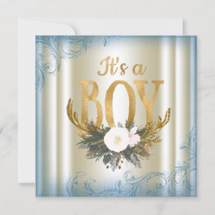 Invitation Boys Deer Antler Baby shower