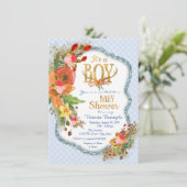 Invitation Boys Deer Antler Baby shower (Debout devant)