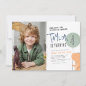 Invitation Boys Dinosaur thème Anniversaire fête Photo person (Devant)
