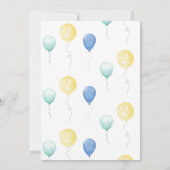 Invitation Boys Dinosaures Aquarelle d'anniversaire (Dos)