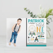 Invitation Boys Dreamcatcher Wild ONE 1er anniversaire Invita (Debout devant)