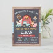 Invitation Boys ferme Animaux Chalkboard Anniversaire Invitat (Debout devant)