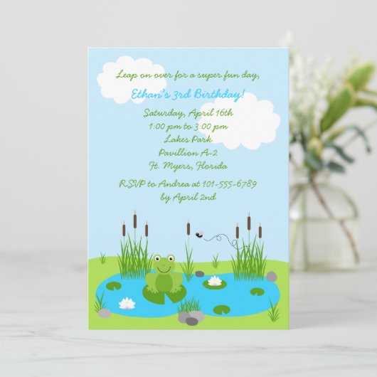 Invitation Boys Froggie Pond 5x7 (Debout devant)