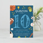 Invitation Boys Fun Sports Fun Anniversaire de enfant à thème (Debout devant)