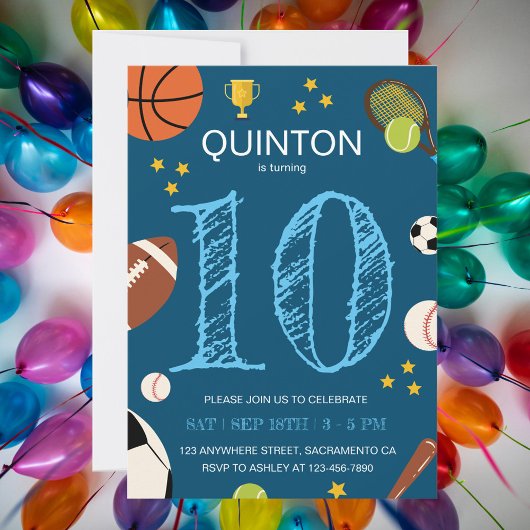 Invitation Boys Fun Sports Fun Anniversaire de enfant à thème