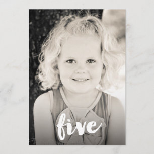 Invitation Boys Girls 5th Birthday Number Five Photo Overlay