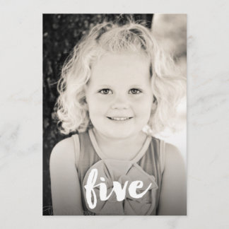 Invitation Boys Girls 5th Birthday Number Five Photo Overlay