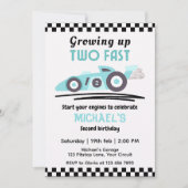 Invitation Boys Growing Up Two Fast Race Car 2nd Birthday (Devant)