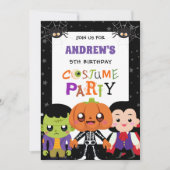 Invitation Boys Halloween Costume Party 5e anniversaire (Devant)