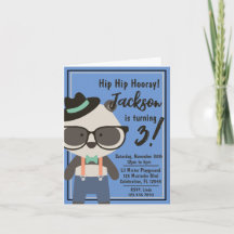 Boys Hipster Mister Panda Bear Anniversaire