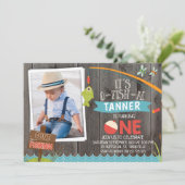 Invitation Boy's His O-fish-al Photo1st Anniversaire Invitati (Debout devant)