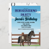 Invitation Boy's Horse Riding Birthday Party (Devant / Derrière)