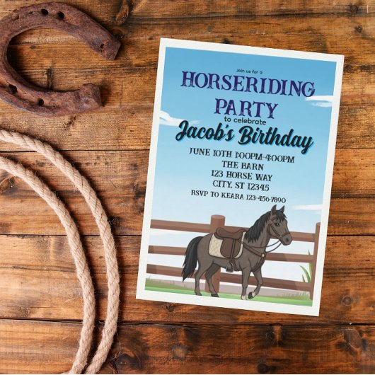 Invitation Boy's Horse Riding Birthday Party