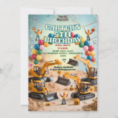 Invitation Boys Joli Construction Moderne Jeu de construction (Devant)